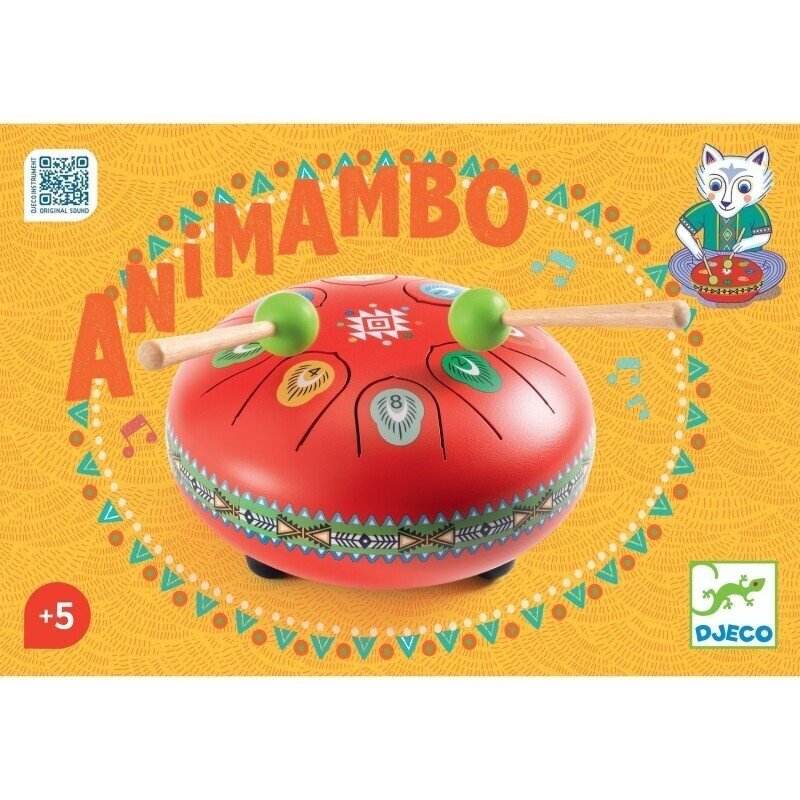Muzikinis instrumentas Djeco Metalinis būgnas raudonas 5 Muzikinis instrumentas Djeco Metalinis būgnas raudonas 5