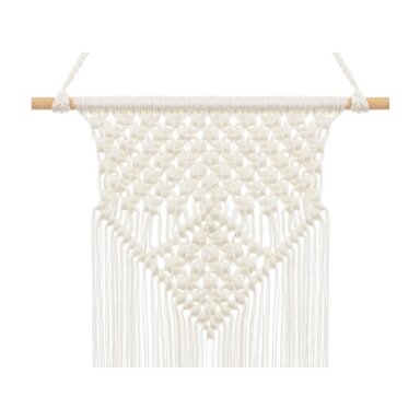 Macrame dekoracija, balta 30x49cm Macrame dekoracija, balta 30x49cm