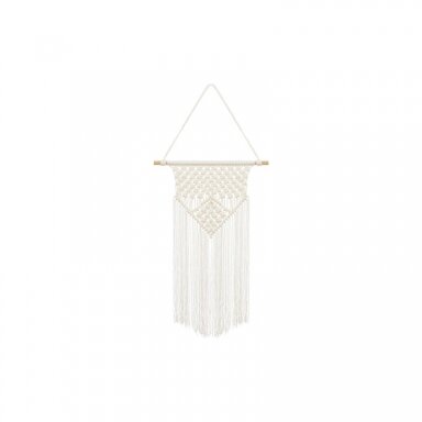 Macrame dekoracija, balta 30x49cm Macrame dekoracija, balta 30x49cm