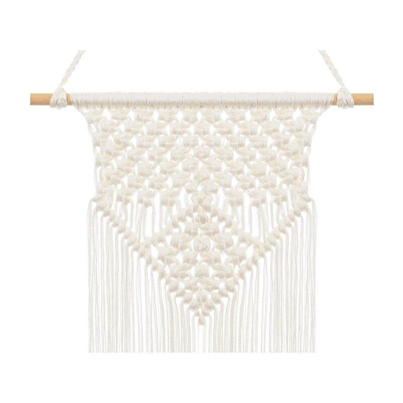 Macrame dekoracija, balta 30x49cm 1 Macrame dekoracija, balta 30x49cm 1
