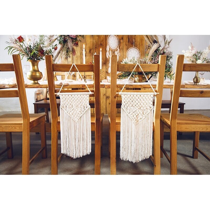Macrame dekoracija, balta 30x49cm 2 Macrame dekoracija, balta 30x49cm 2