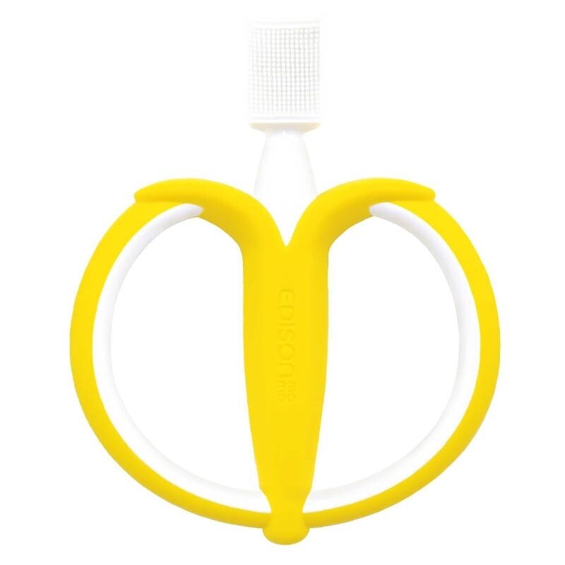 Pirmasis dantų šepetėlis EDISONmama „Bananas“ Pirmasis dantų šepetėlis EDISONmama „Bananas“