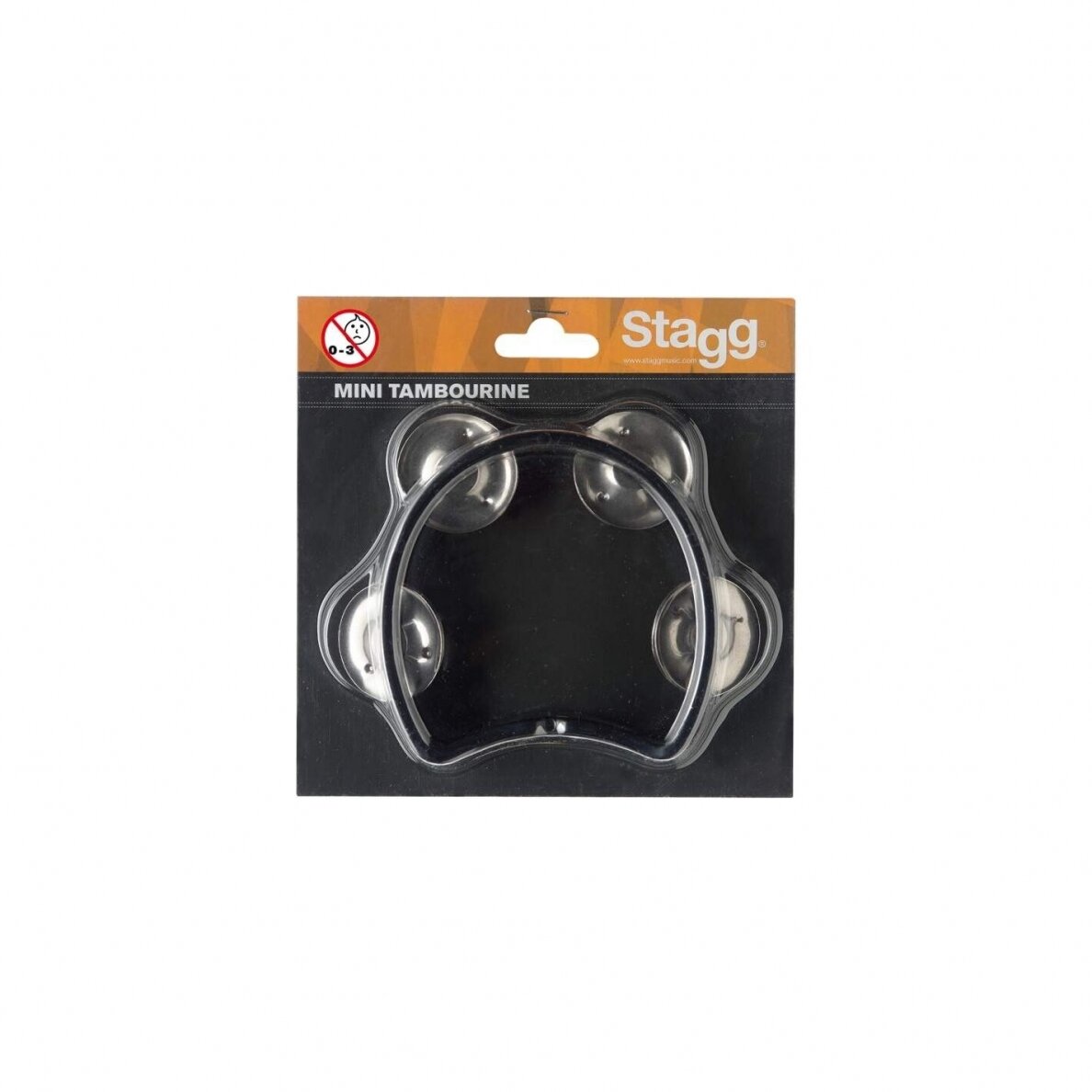 Plastikinis tamburinas MINI Stagg, juodas 1 Plastikinis tamburinas MINI Stagg, juodas 1