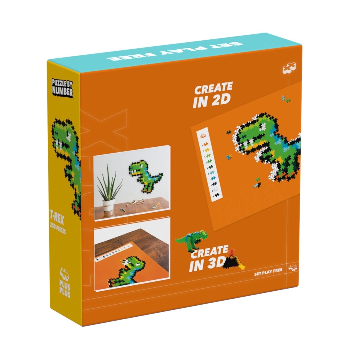 Plus Plus dėlionė pagal skaičius, T-REX, 250 det. 1