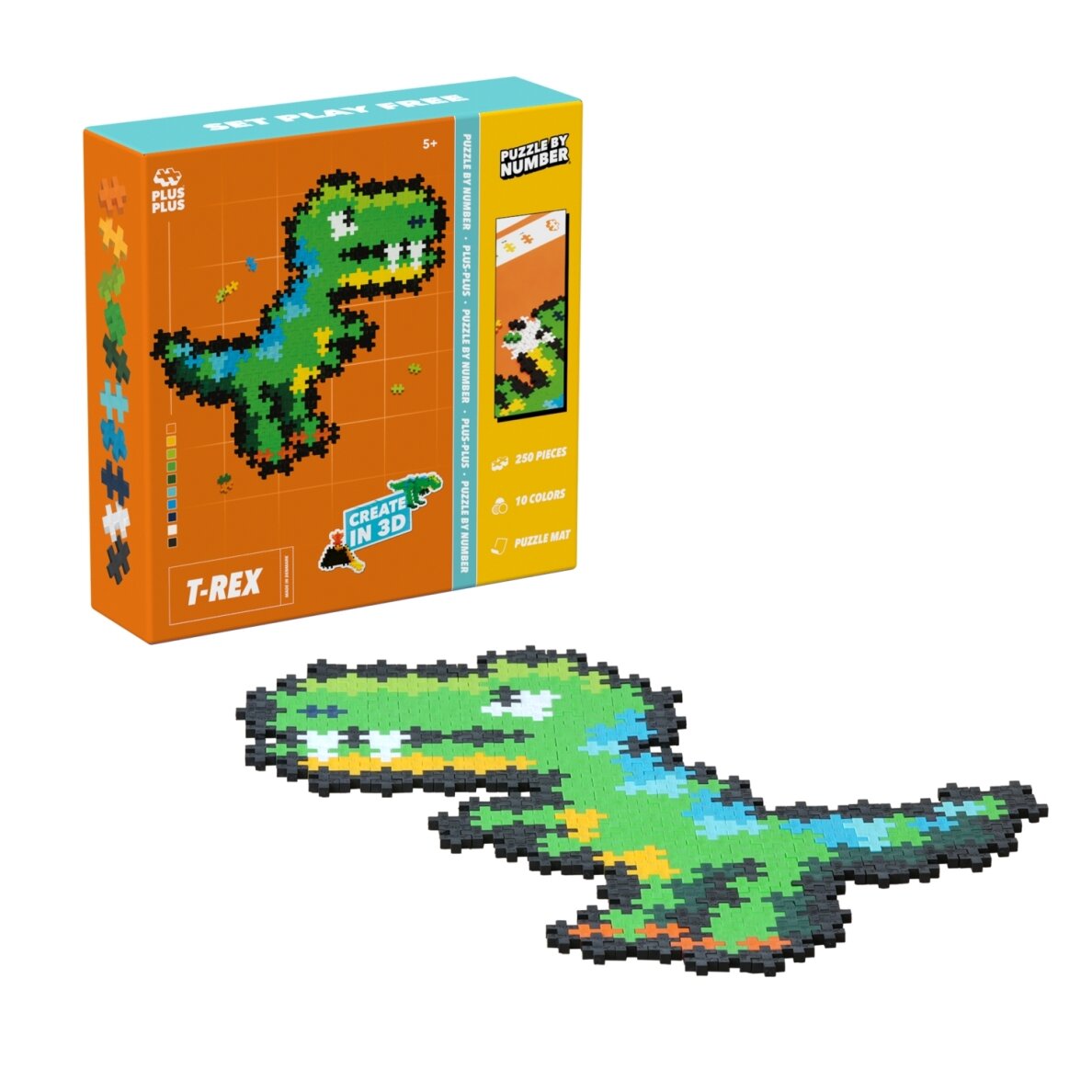 Plus Plus dėlionė pagal skaičius, T-REX, 250 det.