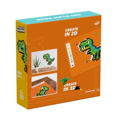 Plus Plus dėlionė pagal skaičius, T-REX, 250 det. Plus Plus dėlionė pagal skaičius, T-REX, 250 det.