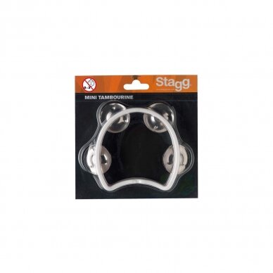 Plastikinis tamburinas MINI Stagg, baltas 1 Plastikinis tamburinas MINI Stagg, baltas 1