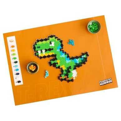 Plus Plus dėlionė pagal skaičius, T-REX, 250 det. 3 Plus Plus dėlionė pagal skaičius, T-REX, 250 det. 3