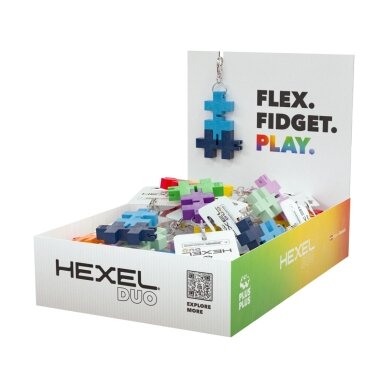 Plus Plus HEXEL DUO raktų pakabukas, balta/oranžinė 1