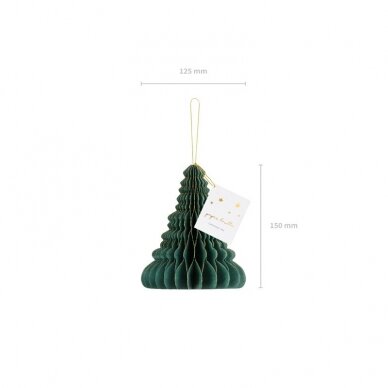 Popierinė dekoracija žalia Kalėdinė eglutė, 15cm 5 Popierinė dekoracija žalia Kalėdinė eglutė, 15cm 5