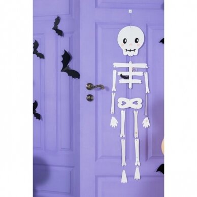 Pakabinama popierinė deoracija, Skeletas 110cm 1 Pakabinama popierinė deoracija, Skeletas 110cm 1
