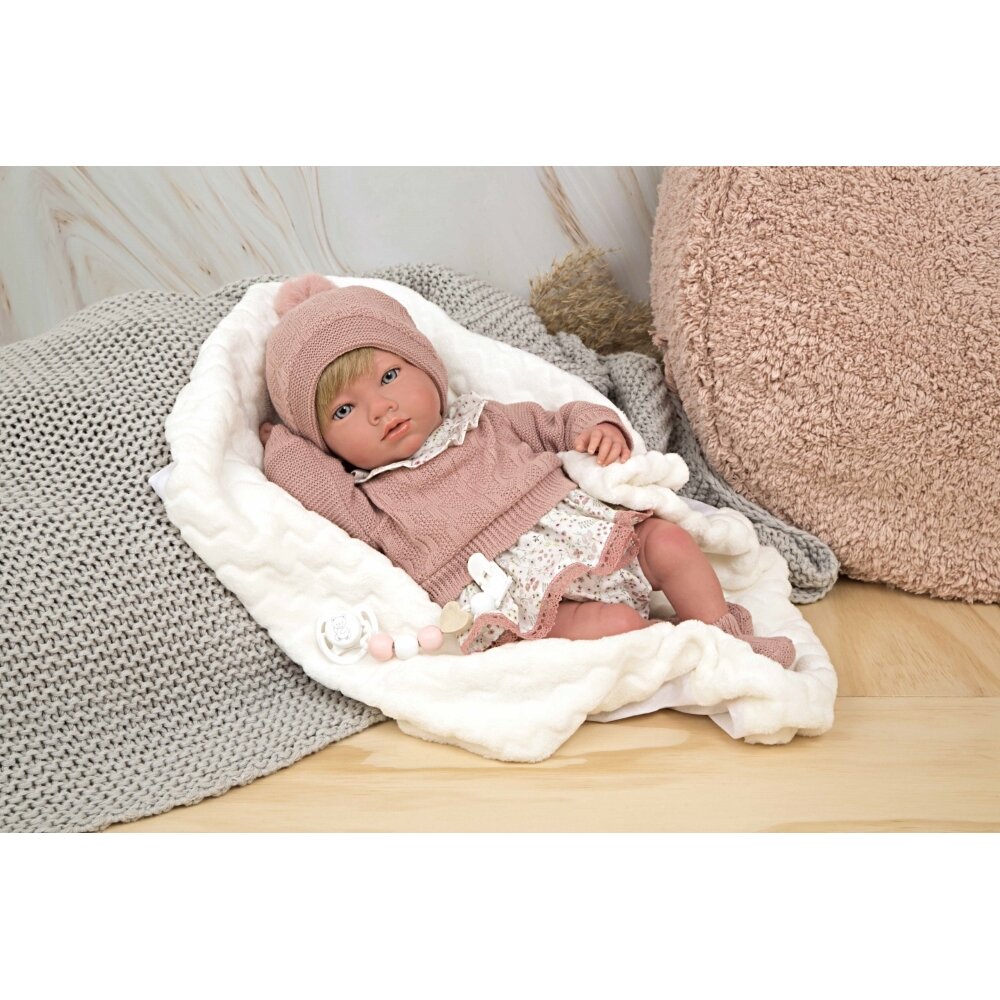 Reborn lėlytė rausvais rūbeliais, 40 cm Reborn lėlytė rausvais rūbeliais, 40 cm