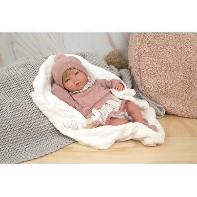 Reborn lėlytė rausvais rūbeliais, 40 cm Reborn lėlytė rausvais rūbeliais, 40 cm