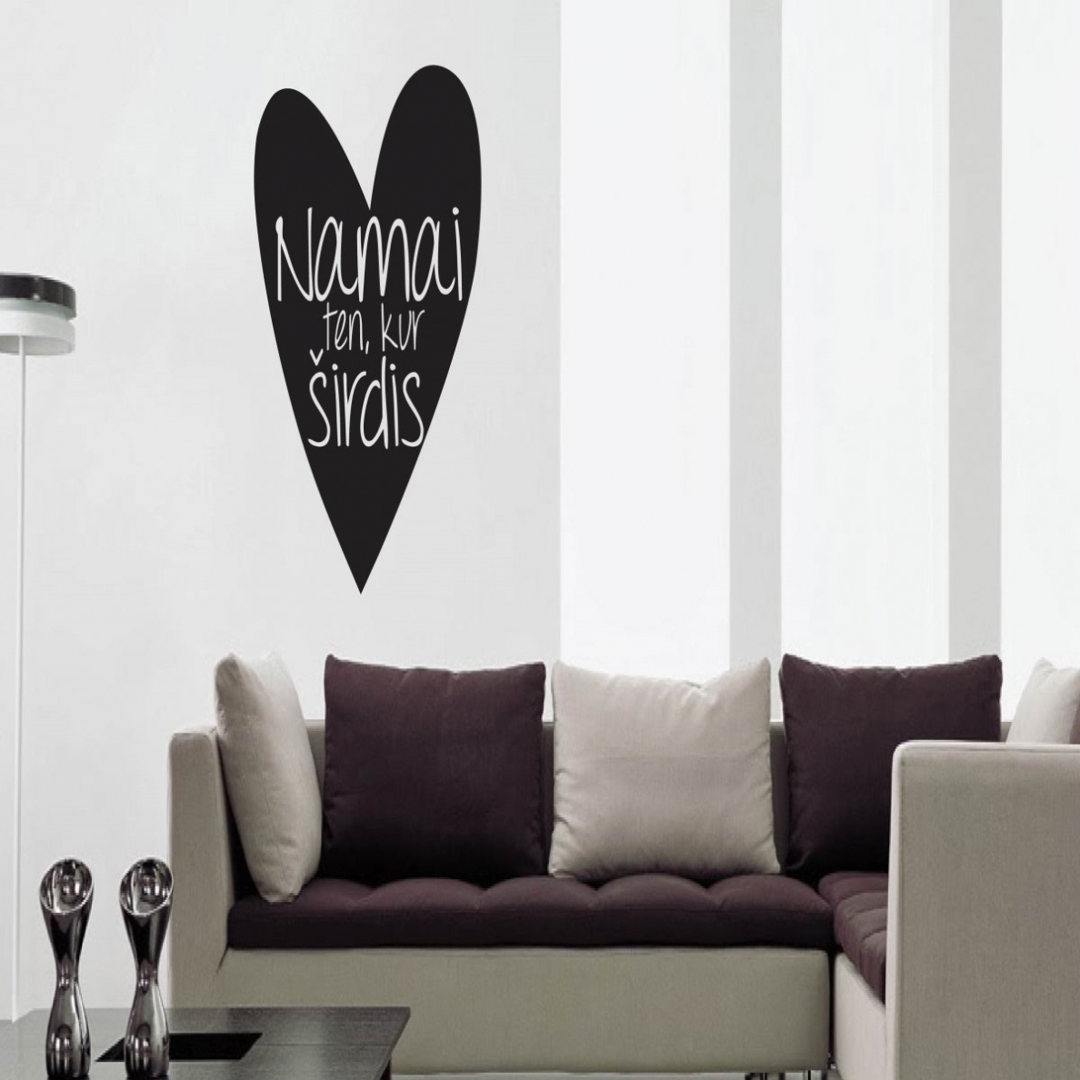 Sienos lipdukas "Namai ten kur širdis" 2 Sienos lipdukas "Namai ten kur širdis" 2
