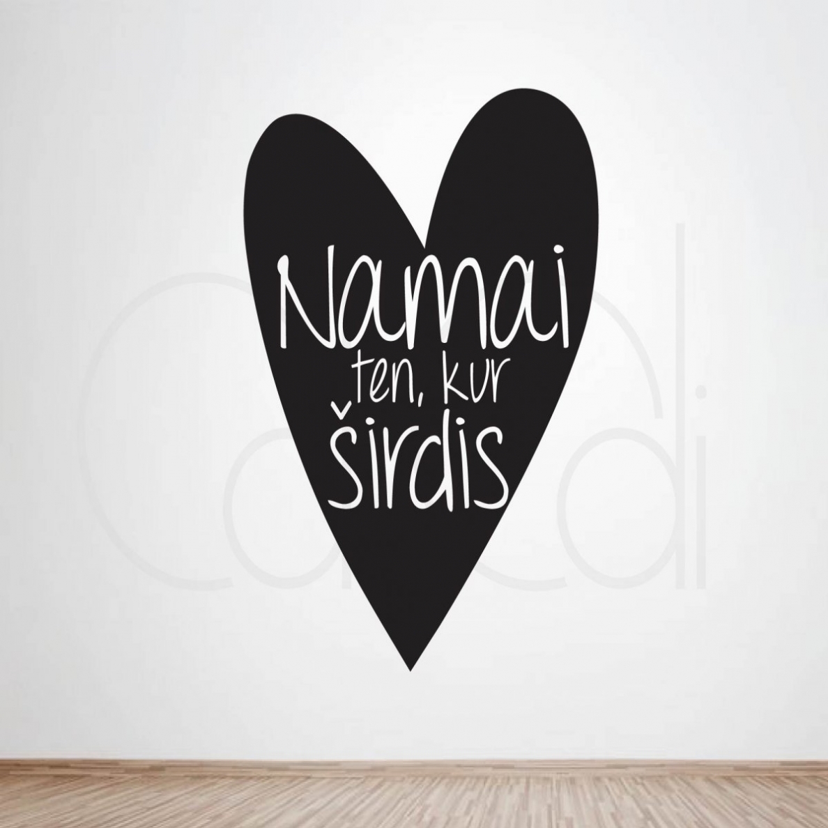 Sienos lipdukas "Namai ten kur širdis" didelis Sienos lipdukas "Namai ten kur širdis" didelis
