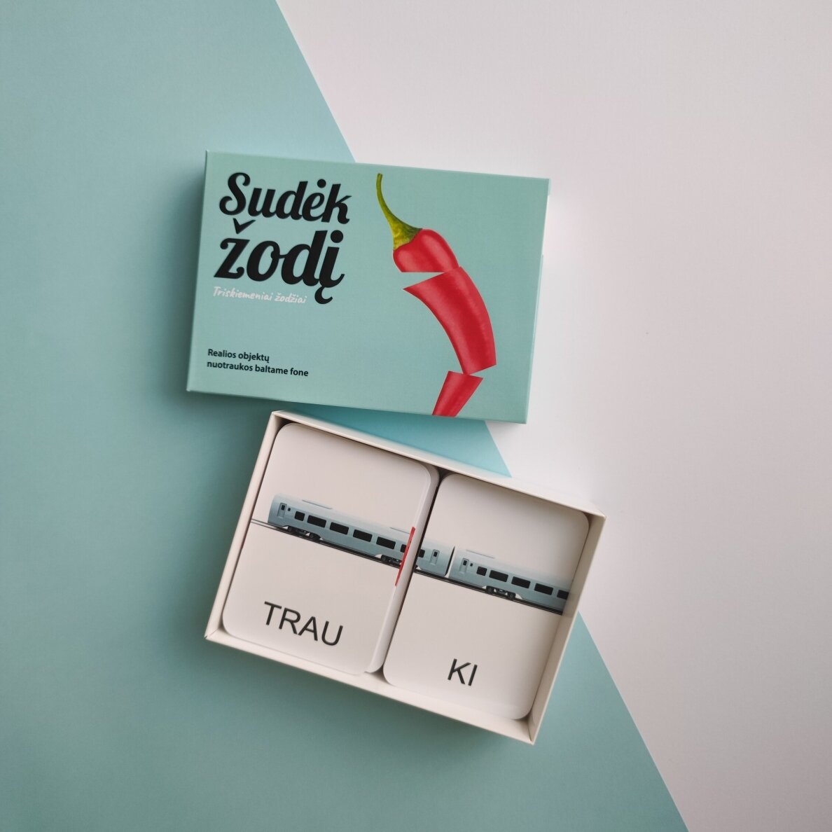 Skaitymo kortelės „Sudėk žodį.Triskiemeniai žodžiai“ 4
