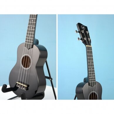 Soprano ukulelė Condorwood, juoda 1 Soprano ukulelė Condorwood, juoda 1