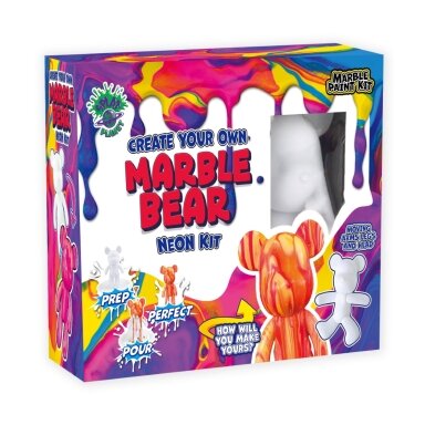 Splat Planet kūrybinis rinkinys Marble Bear, neonas