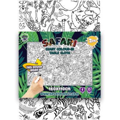 Splat Planet spalvinimo staltiesė, Safari Splat Planet spalvinimo staltiesė, Safari