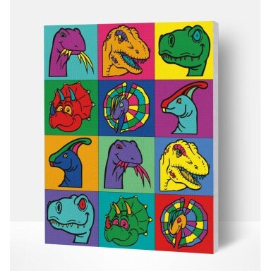 Splat Planet tapyba pagal skaičius, DINOZAURAS 30x40 cm Splat Planet tapyba pagal skaičius, DINOZAURAS 30x40 cm