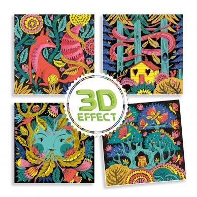 Spalvinimo rinkinys su flomasteriais 3D Miškas 4
