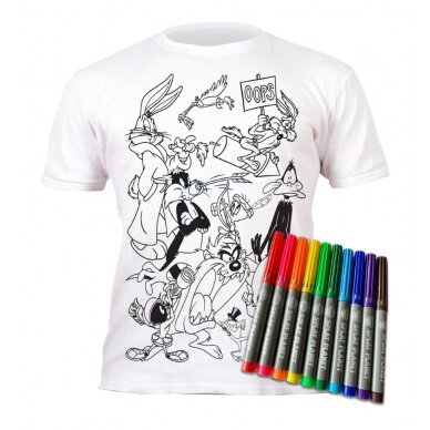Splat Planet marškinėliai su flomasteriais, Looney Tunes Splat Planet marškinėliai su flomasteriais, Looney Tunes
