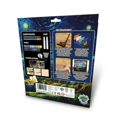 Splat Planet medinis 3D spalvinimo paveikslas, Žvaigždėta naktis 2 Splat Planet medinis 3D spalvinimo paveikslas, Žvaigždėta naktis 2