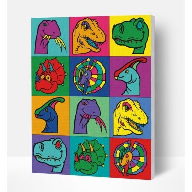 Splat Planet tapyba pagal skaičius, DINOZAURAS 30x40 cm Splat Planet tapyba pagal skaičius, DINOZAURAS 30x40 cm