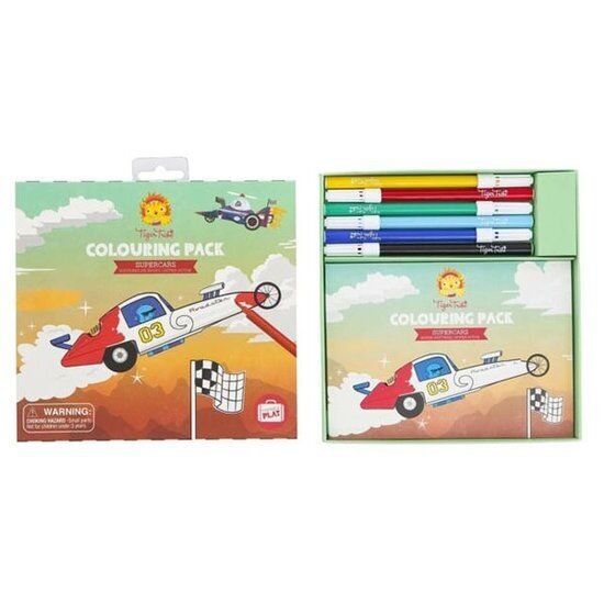 Spalvinimo rinkinys su flomasteriais "Superautomobiliai" 3 Spalvinimo rinkinys su flomasteriais "Superautomobiliai" 3