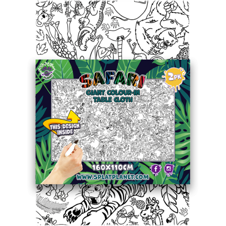 Splat Planet spalvinimo staltiesė, Safari Splat Planet spalvinimo staltiesė, Safari