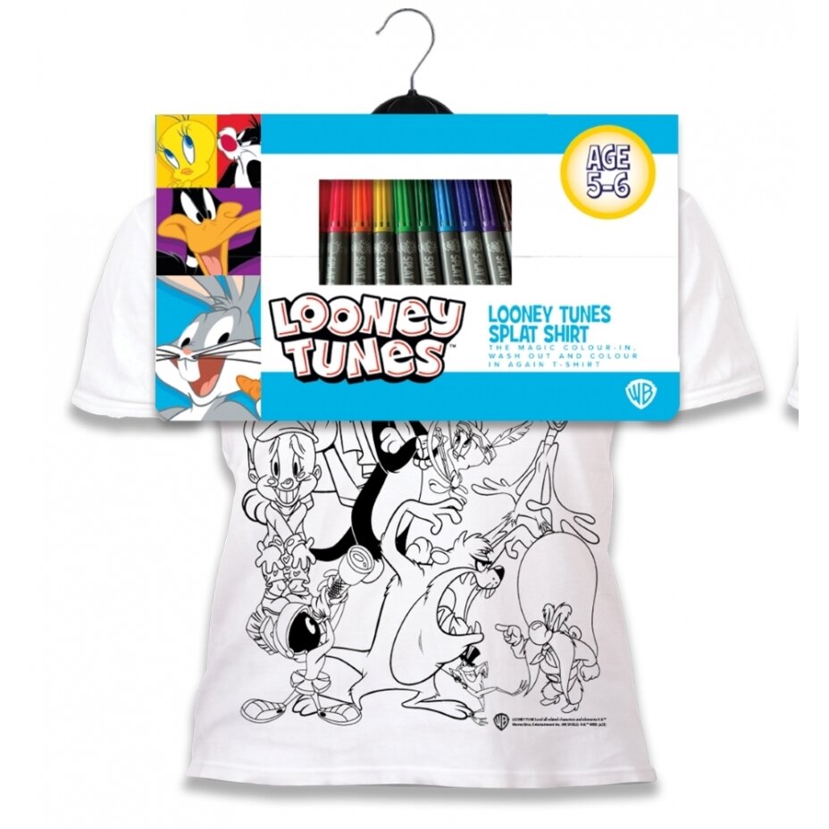 Splat Planet marškinėliai su flomasteriais, Looney Tunes 2 Splat Planet marškinėliai su flomasteriais, Looney Tunes 2