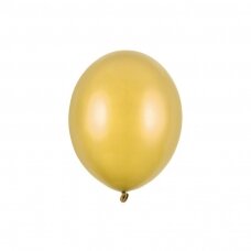 Stiprūs balionai Auksiniai, blizgūs 30 cm, 50vnt