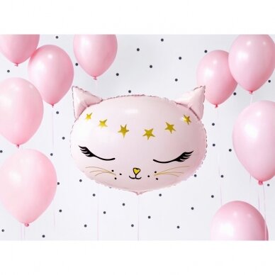 Folinis balionas "Rausva katytė" 48x36cm