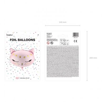 Folinis balionas "Rausva katytė" 48x36cm 2