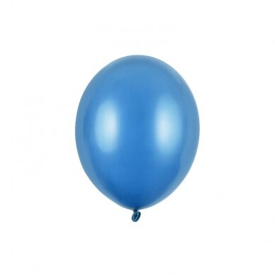 Stiprūs balionai Karibų mėlyna spalva, blizgūs 30 cm, 50vnt