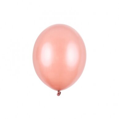 Stiprūs balionai Rožinio aukso spalvos, blizgūs 30 cm, 50vnt
