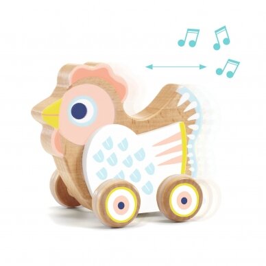 Stumiamas muzikinis žaislas - Viščiukas Stumiamas muzikinis žaislas - Viščiukas