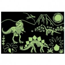 Tamsoje šviečianti dėlionė "Dinozaurai", 100 dalių