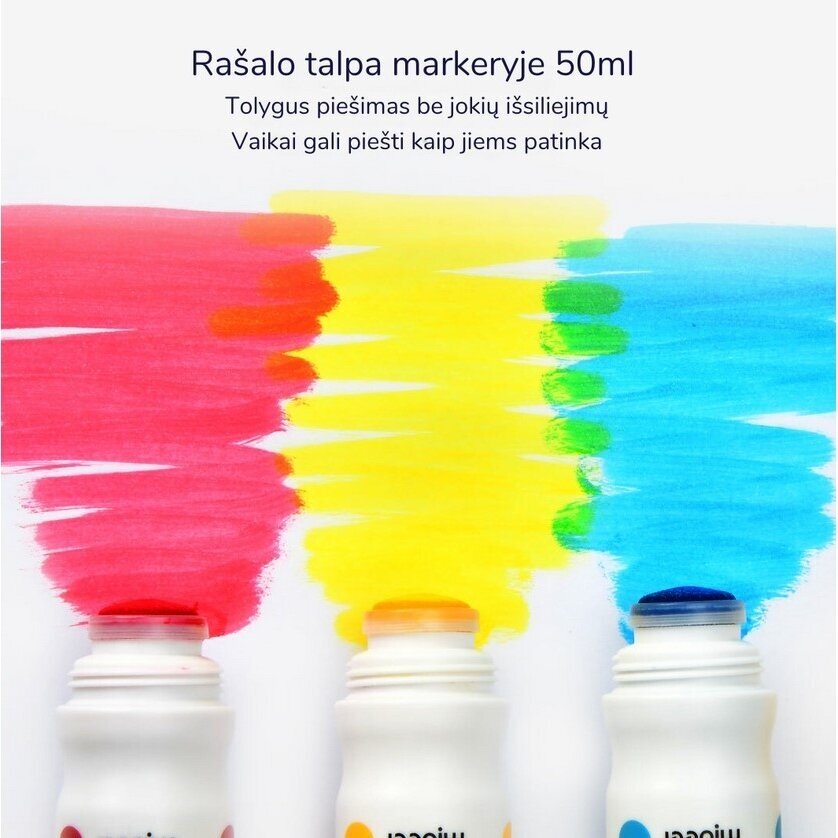 Taškiniai flomasteriai išplaunami 6 spalvos 4 Taškiniai flomasteriai išplaunami 6 spalvos 4