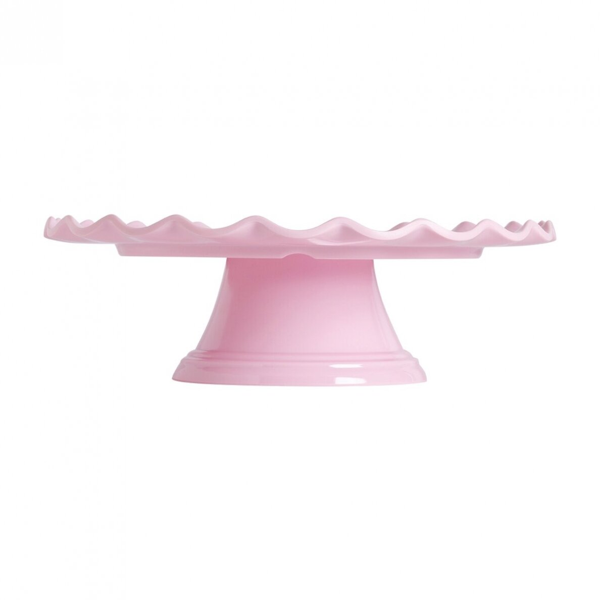 Tortinė ant kojelės, rausva banguota 27cm 2 Tortinė ant kojelės, rausva banguota 27cm 2