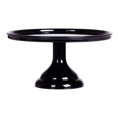 Tortinė ant kojelės, juoda 23,5cm 2 Tortinė ant kojelės, juoda 23,5cm 2