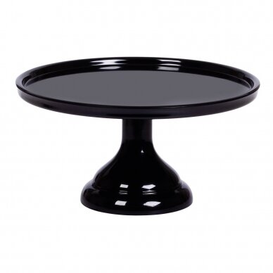Tortinė ant kojelės, juoda 23,5cm Tortinė ant kojelės, juoda 23,5cm