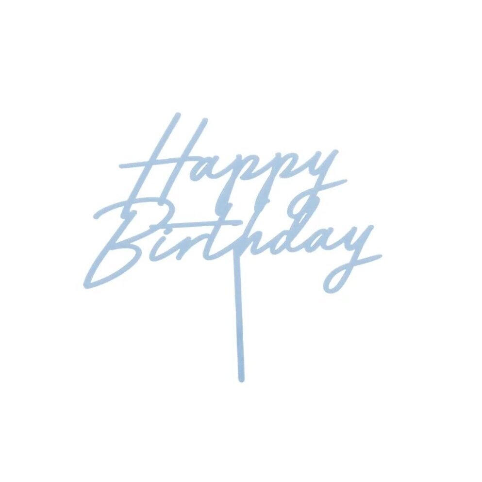 Torto papuošimas Happy Birthday, melsvas