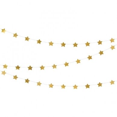 Girlianda Auksinės žvaigždės 3,6m