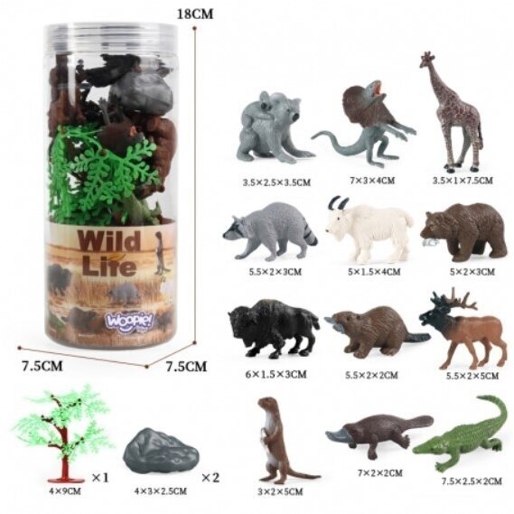 WOOPIE laukinių gyvūnų figurėlės 6 WOOPIE laukinių gyvūnų figurėlės 6