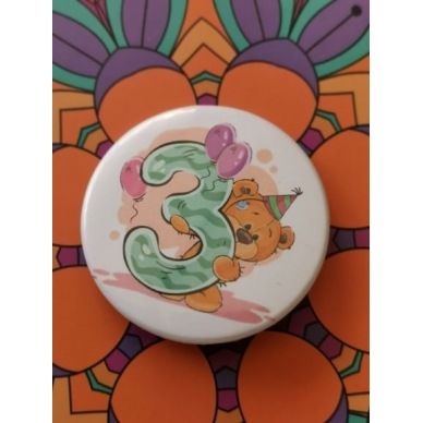 Ženkliukas "Meškiukas Trys", 45mm Ženkliukas "Meškiukas Trys", 45mm