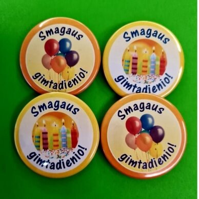 Ženkliukas "Smagaus gimtadienio", 45mm
